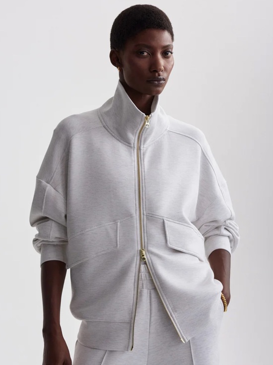 Varley Tops - Varley DoubleSoft Crew in Light Heather Gray